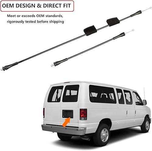 Miniatura 3 de Cable de pestillo de puerta trasera derecha compatible con Ford E150 E250 E350 E450 E550 Econoline Van 1992-2014 Pestillo de puerta de carga trasera