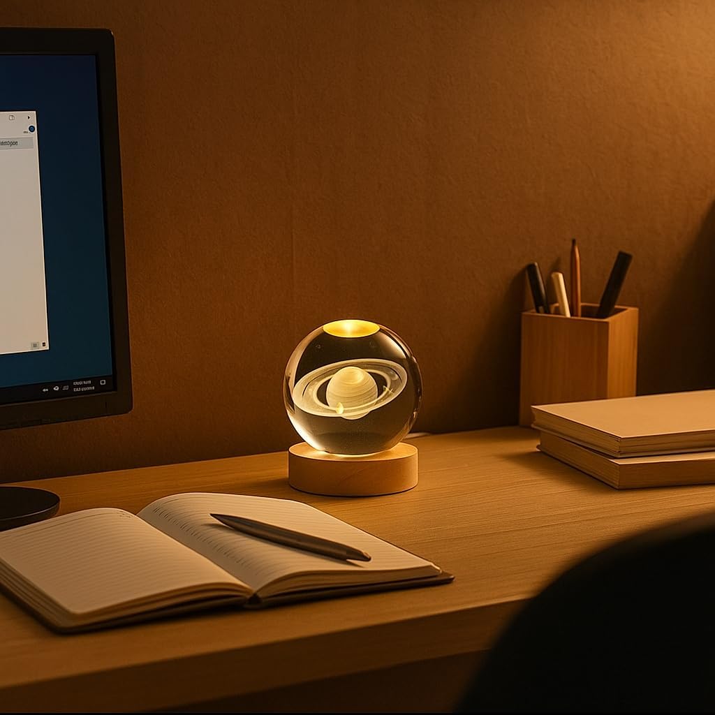 Luminária de Mesa LED Bola de Cristal 3D com Base de Madeira Design Astronômico Gravação a Laser Iluminação Suave USB, Ideal para Decoração de Quarto Escritório e Presente Criativo (GALÁXIA) Luminária de Mesa LED Bola de Cristal 3D com Base de Madeira Design Astronômico Gravação a Laser Iluminação Suave USB, Ideal para Decoração de Quarto Escritório e Presente Criativo (GALÁXIA)
