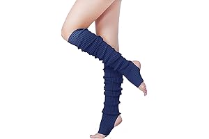 Long Leg Warmers, 80s Style Ribbed Knit for Women and Men