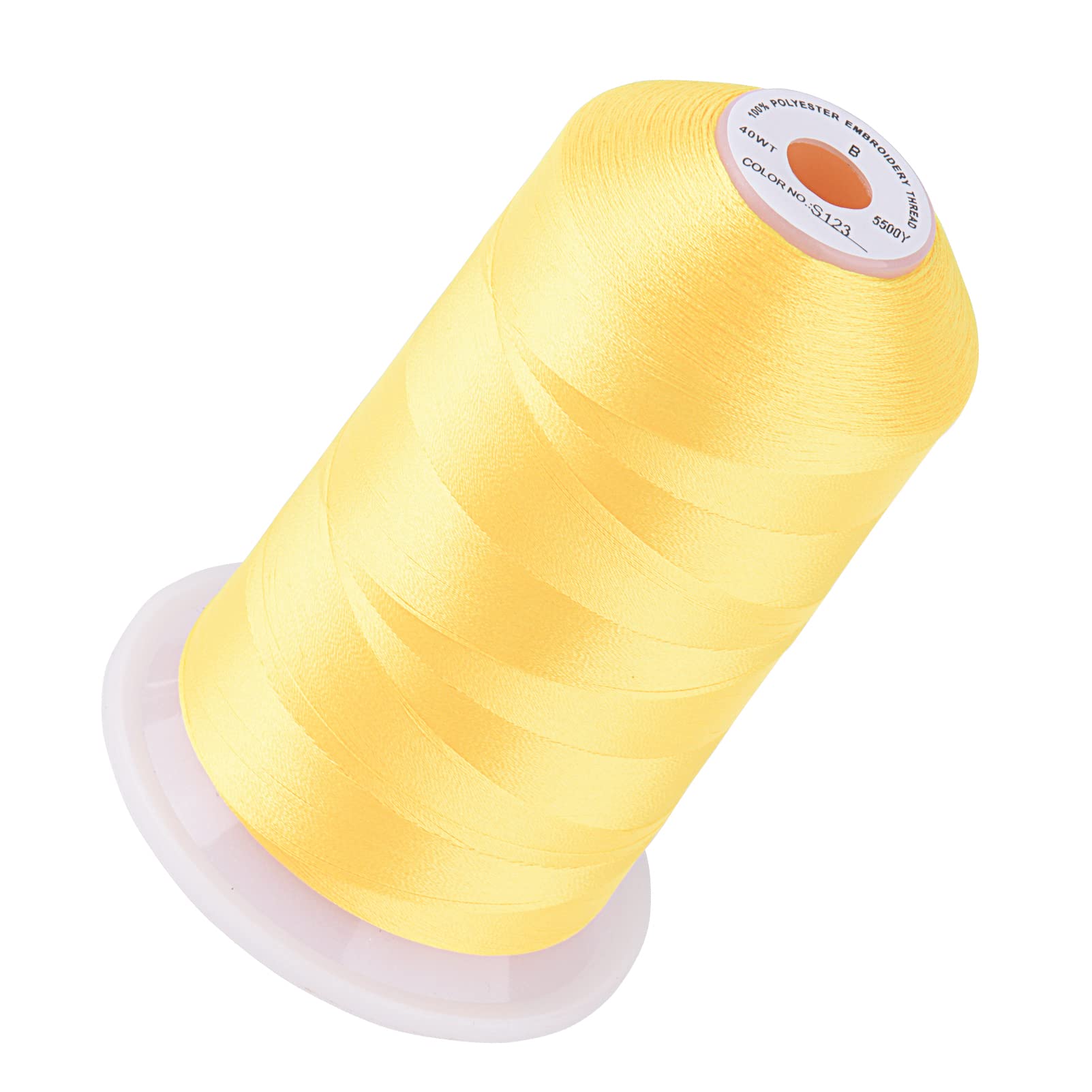 Simthread 5000M 40WT Polyester Embroidery Thread, Neon Yellow S123