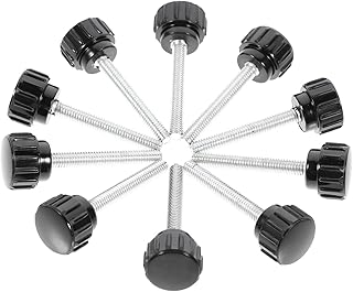 ULTECHNOVO Thread Knurled Clamping Knobs 10 Pcs Round Head Handle Screw Black Screws Clamping Knobs Threaded Hand Knob bakelite Iron Handle Thread Replacement Screw