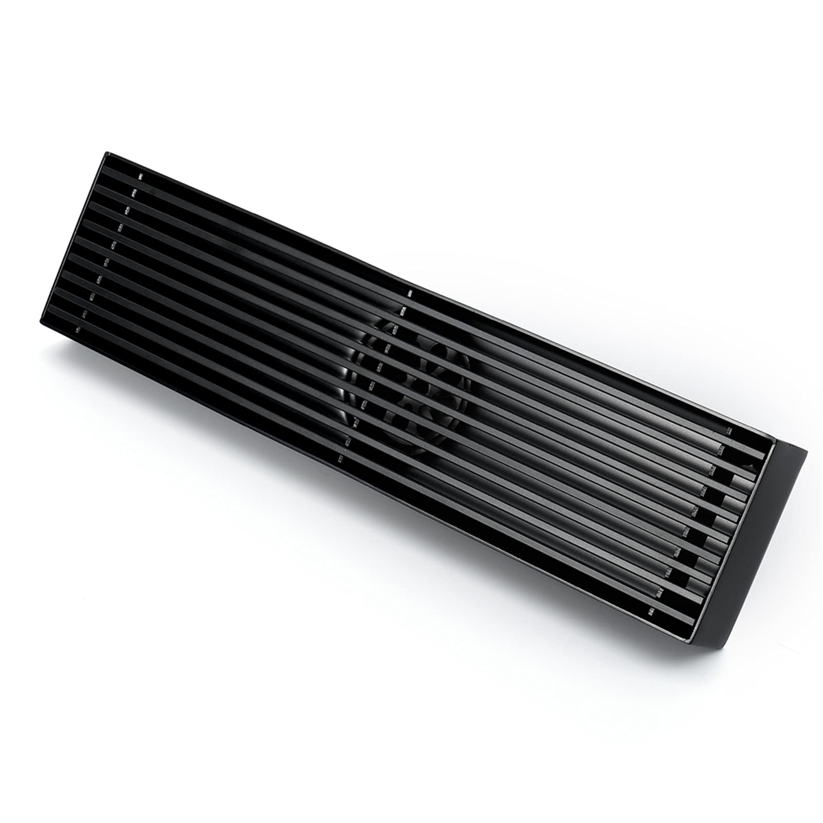 Scarico doccia lineare 30 cm, Scarico a pavimento per doccia in acciaio inossidabile 304, Scarico a pavimento rettangolare, Scarico per doccia con coperchio rimovibile, Filtro per capelli,Nero