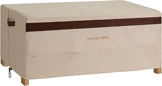 Patio Coffee Table Cover, Waterproof Outdoor Lawn Furniture Rectangular Small Table Covers 48inch Long Outside Rectangle Coffee Table Covers Beige