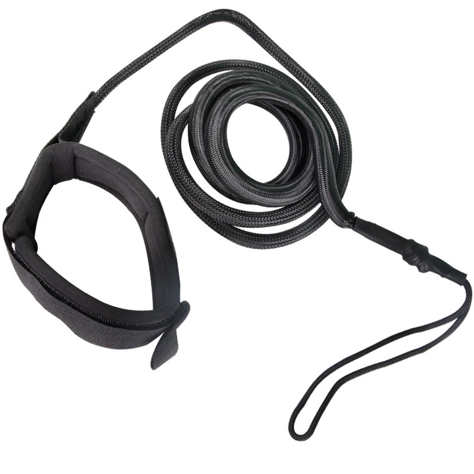 kowaku Surf Board Leash Surfing Leash Surf Traction Rope Lightweight Coiled Paddle Board Ankle Strap for Skimboard Outdoor, Black
