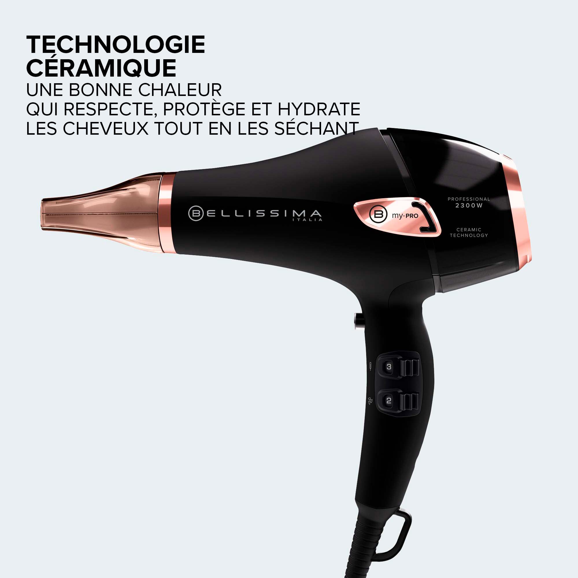 Bellissima Sèche Cheveux Professionnel Technologies Céramique et Ionique - Embout Étroit et Diffuseur - My Pro Ceramic P5 3800 - Séchage Professionnel Cheveux Doux, Soyeux et Hydratés - 2300 W
