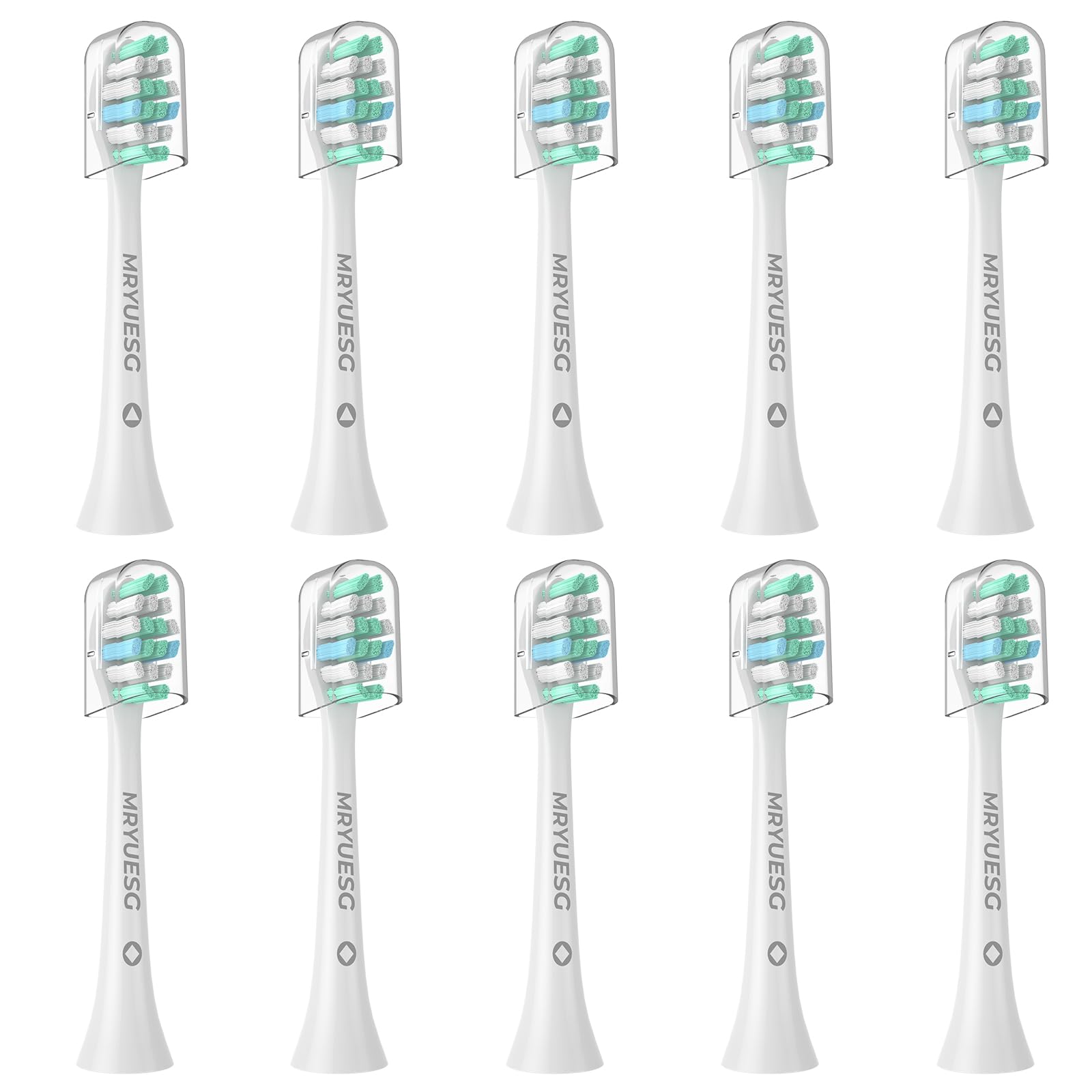 MRYUESGToothbrush Heads Compatible with Philips, 902 White-New, 10 Pack