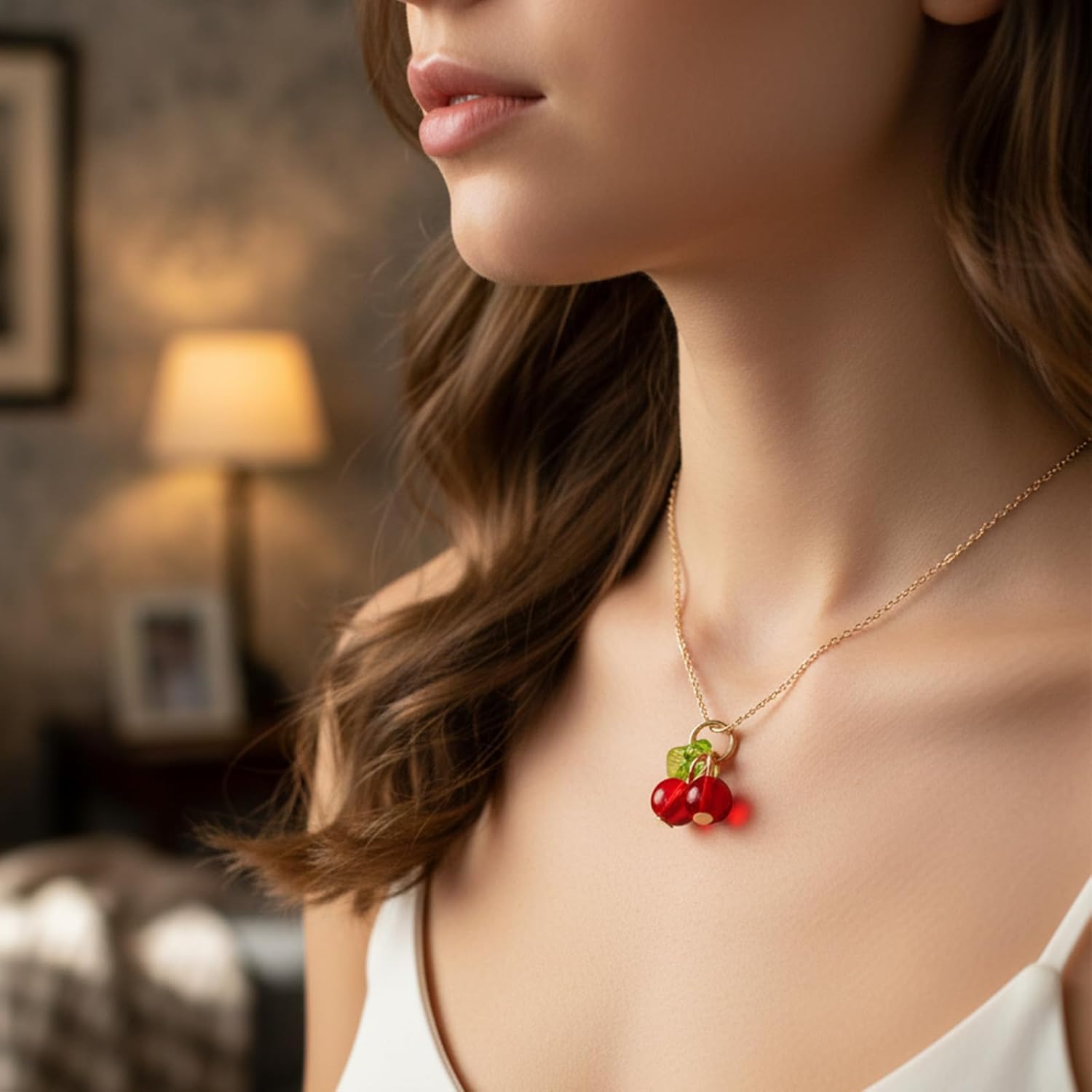 40 Pcs Red Cherry Charms, Jewelry Making Charm Glass Earring Charms, Mini Cute Fruit Bead Charm Cherry Bracelet Making Supplies For Earrings Necklace Bracelet Anklet Diy Craft - Image 2