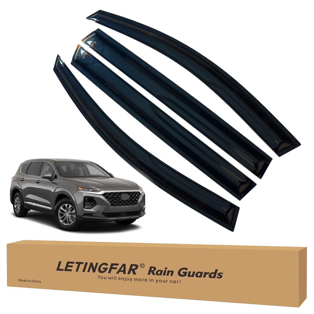 Window Visors Rain Guards for Hyundai Santa Fe 2019 2020 2021 2022 2023 Accessories, Wind Deflectors Vent Shades for Hyundai Santa Fe