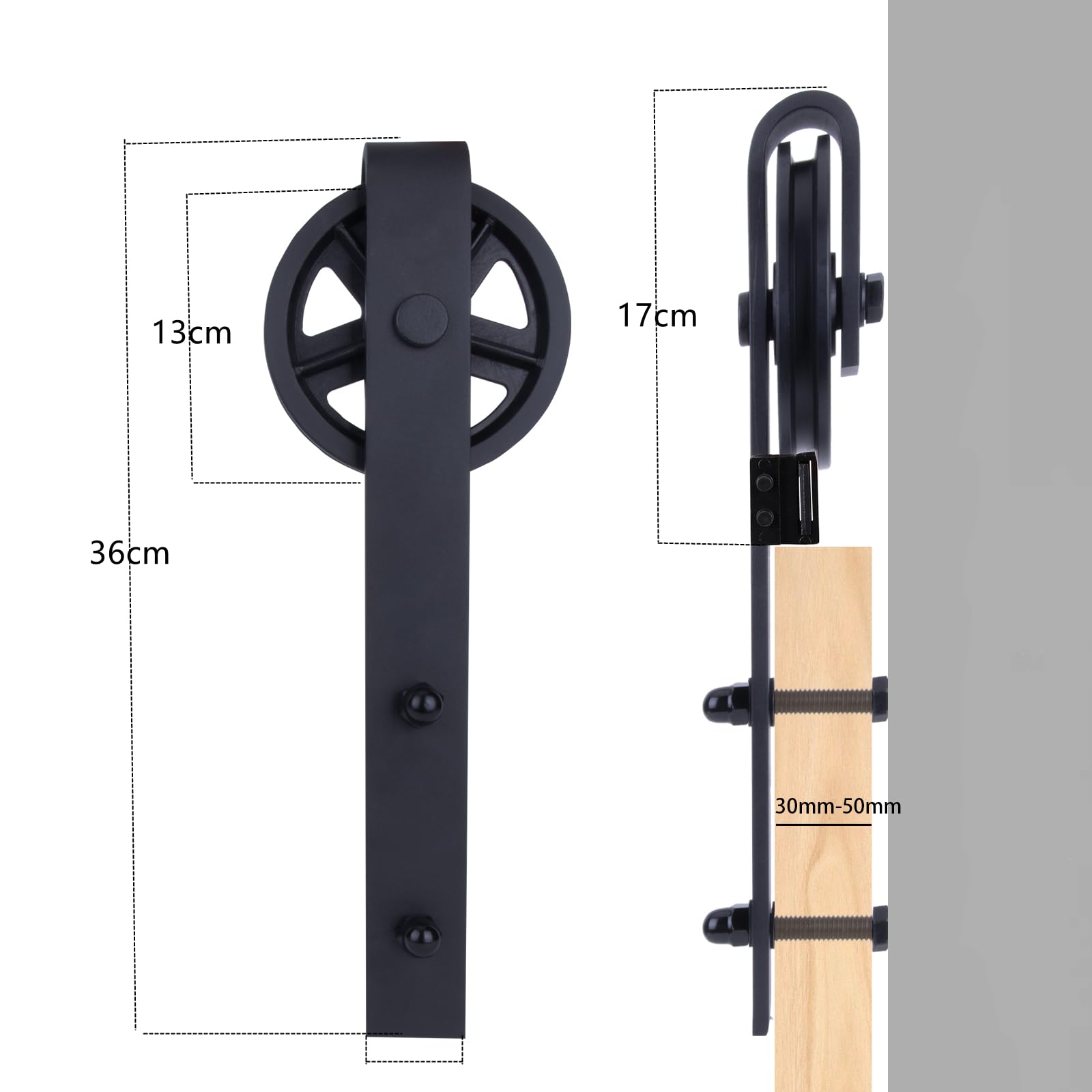 244cm/8FT Quincaillerie Kit de Rail pour Porte de Grange,Kit de Rail Porte Coulissante,Ensemble Industriel pour Porte Suspendue en Bois pour Double Porte