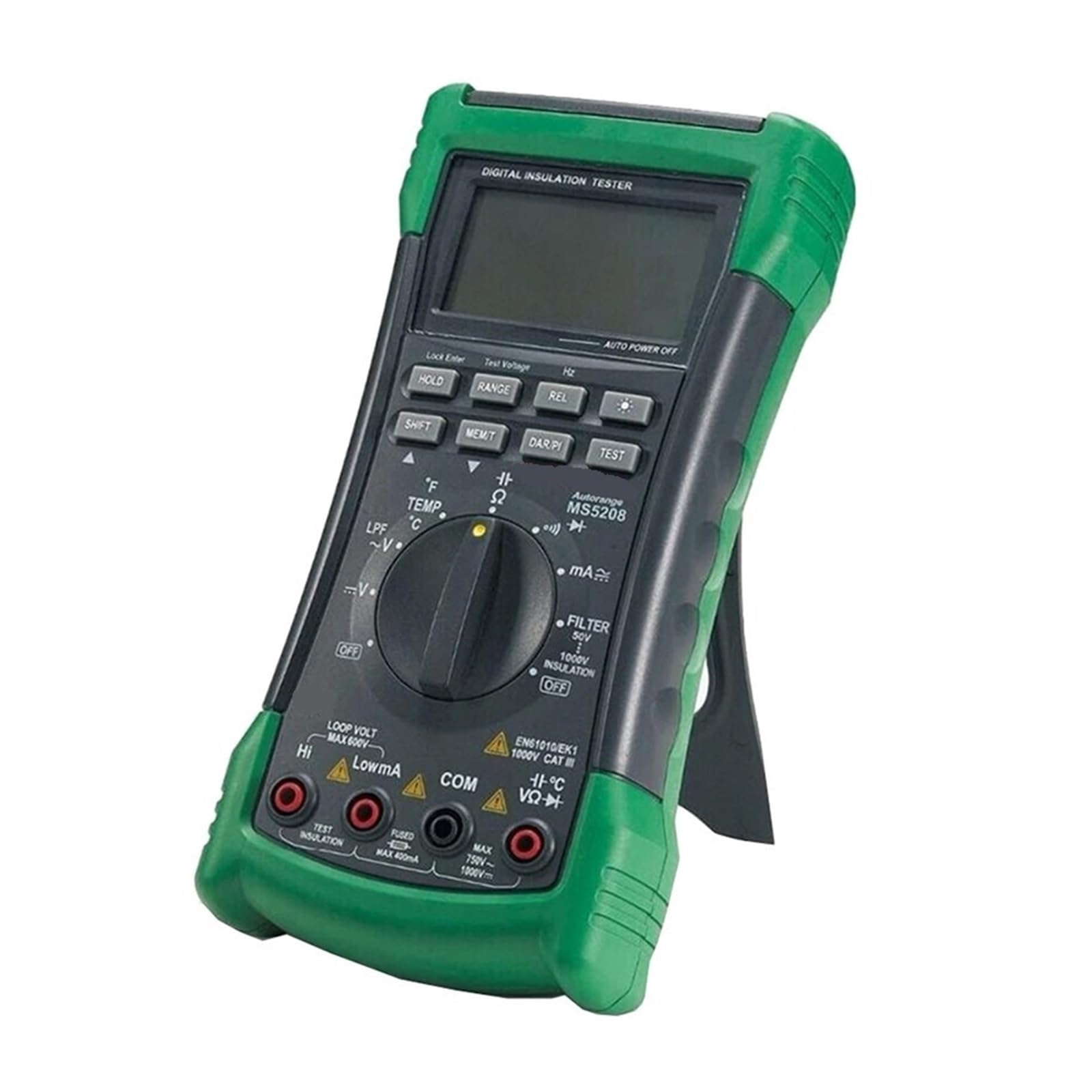 Digitalmultimeter, MS5208 Digitalmultimeter und Isolationstester, 6600 Zählwerte Echteffektivwert, Temperaturmessgerät