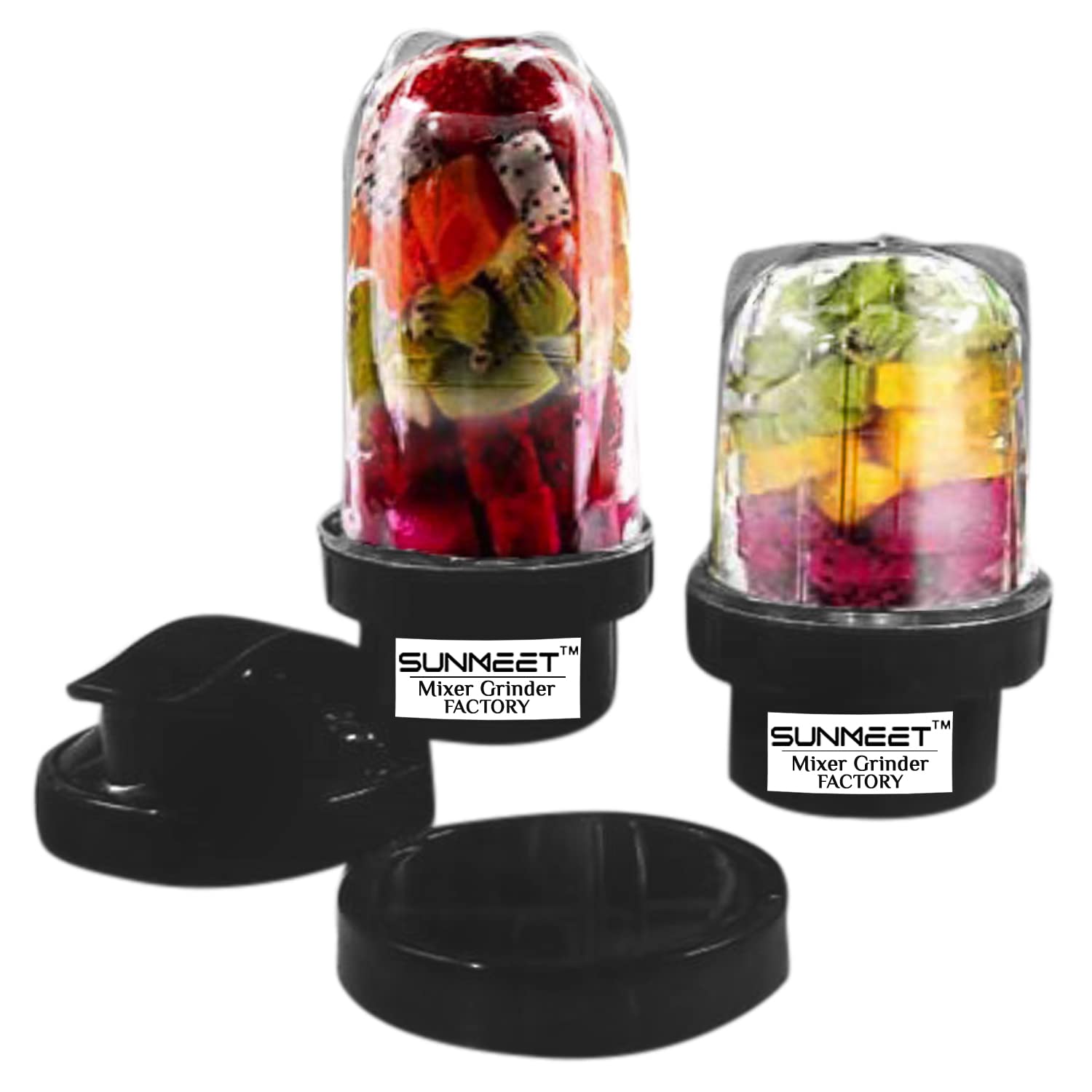 Sunmeet Bullet Jar for Mixer Grinder Combo of 2 Jar (530 ML, 350 ML) with Gym Sipper Cap, Black- NMGF52-image-44