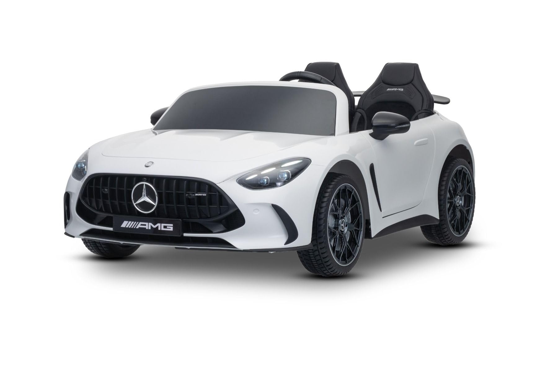 Elektryczny samochód dziecięcy Mercedes GT63 AMG 24 V z napędem 4 x 4, biały, dwumiejscowe, regulowane siedzenie kierowcy, miękkie koła EVA, pilot zdalnego sterowania 2,4 GHz, USB/Bluetooth, silniki