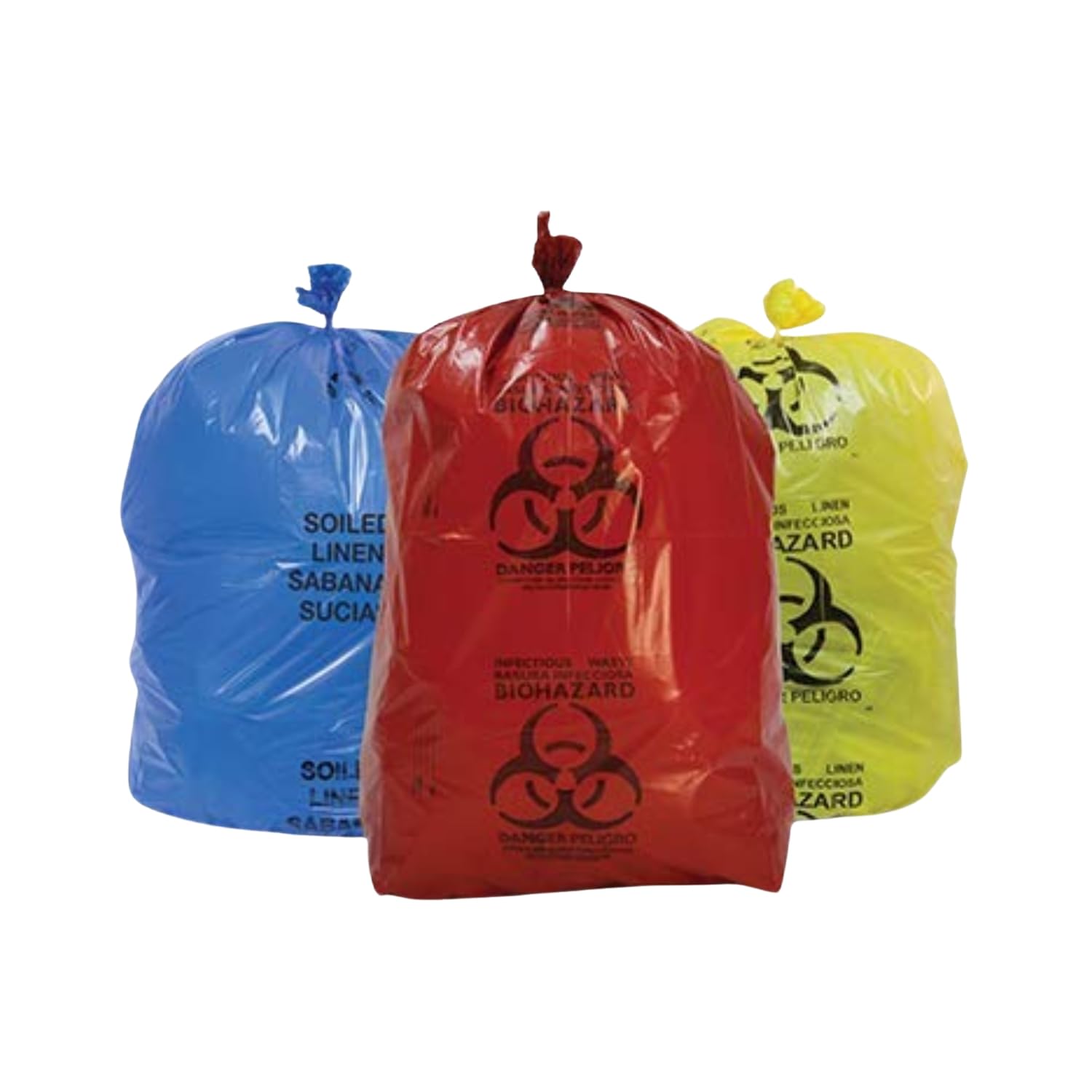 Bio Hazard Bio-Medical Waste Bags 21x24 Inch (Red, Blue, Yellow) Leak-Proof Disposable Garbage Bags for Hospital, Clinic & Lab Use | Heavy Duty Segregation Liners | Pack of 15/24/30/60/90 (15)-image-36