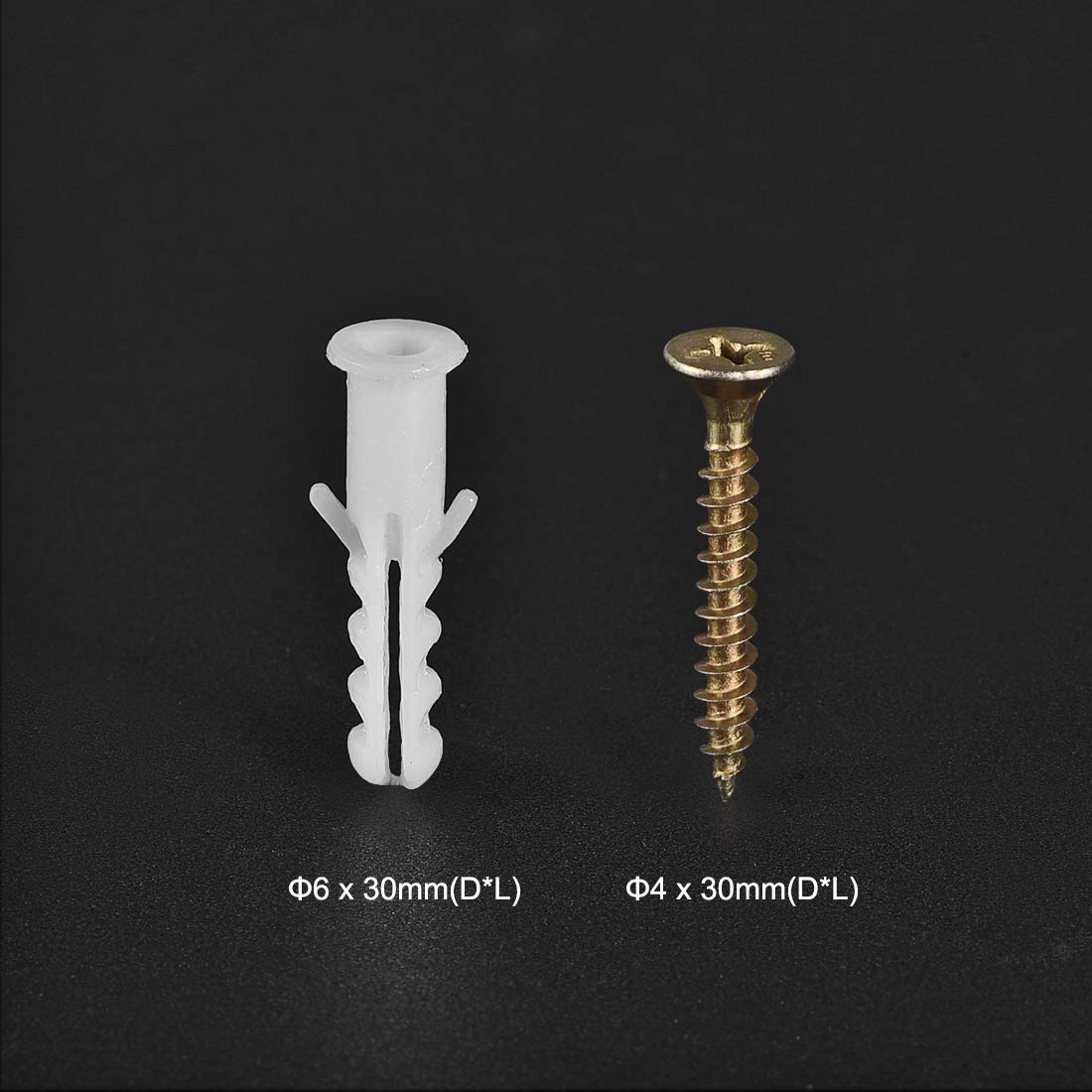 Concrete Tube, 50pcs 6x30mm Plastic Expansion Pipe Column Concrete Anchor Wall Plug Frame Fixings Tube with Screws White