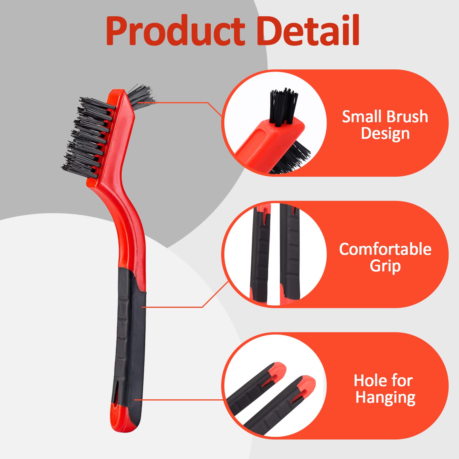 Set 8 Spazzole In Acciaio Per Pulizia - Con Manico, Per Metallio, Legno, Plastica, Setole Resistanti - Foto 12