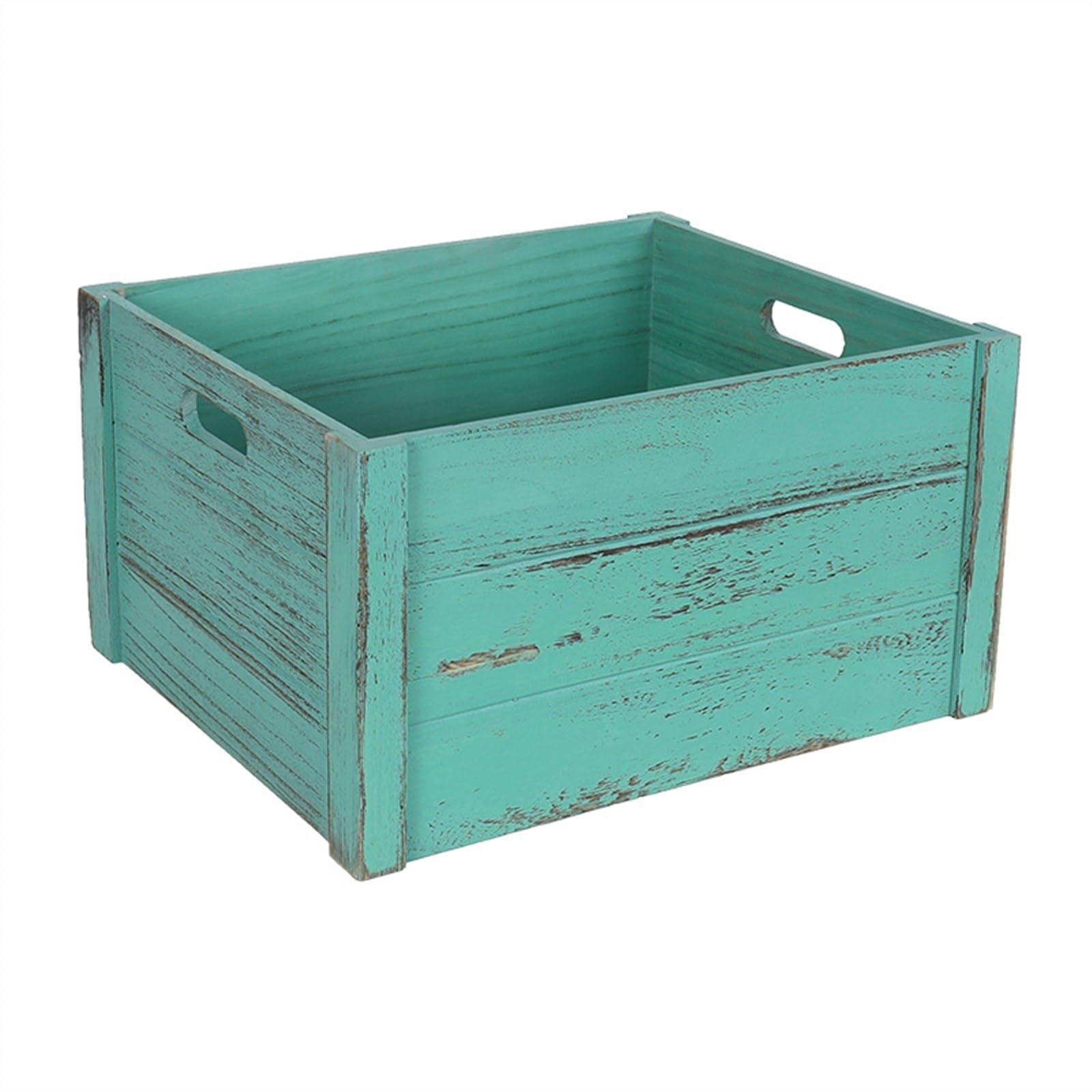 WQQYU6HKF CD Case Vinyl Record Storage Crate, Retro Vintage Case with Handle, Wooden Album Holder Organizer Box Disc Holder(Green)
