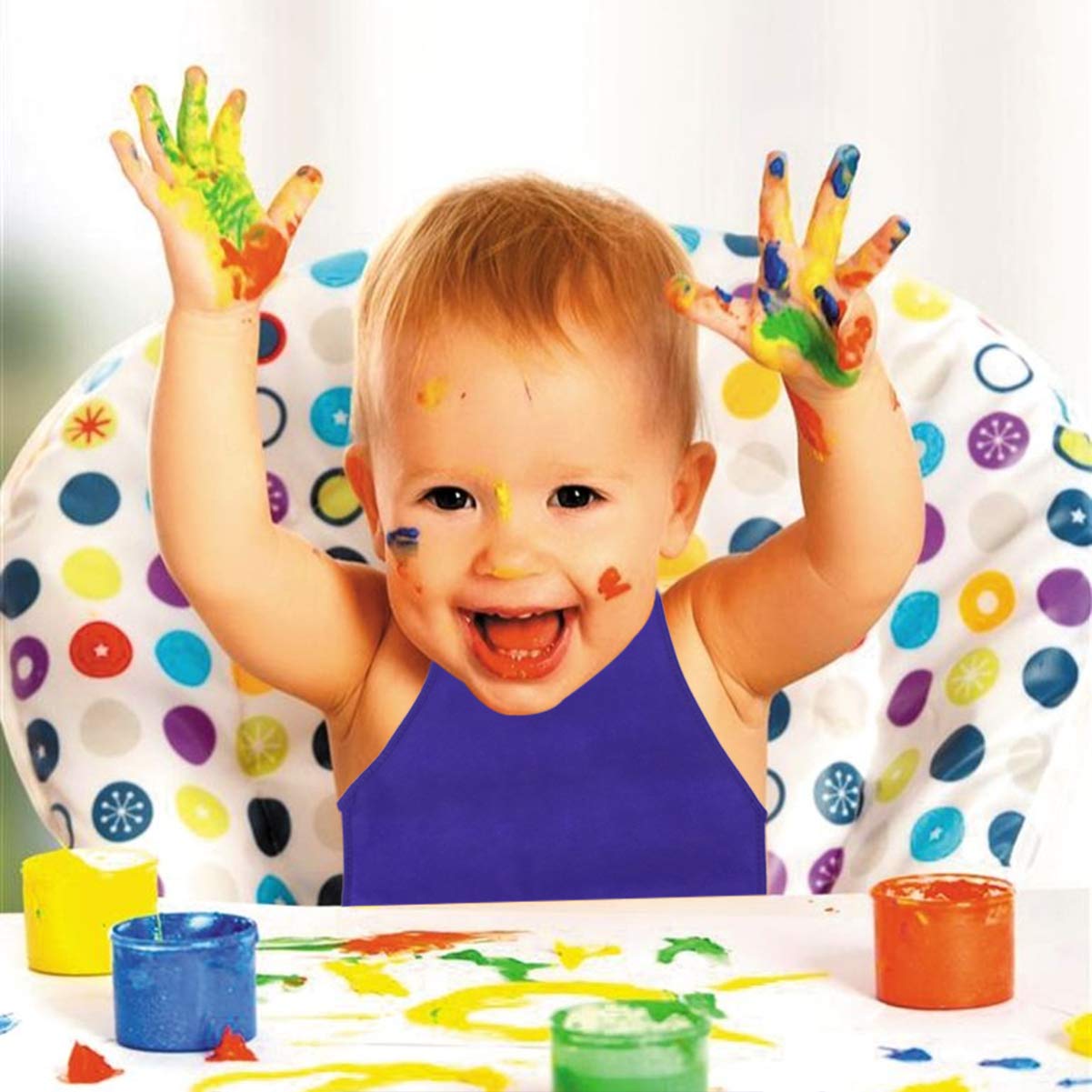 KOMBIUDA Grembiuli Non Tessuto per Pittura e Cucina Bambini Reutilizzabili Facili da Pulire 24pezzi Colore Casuale