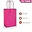 AZOWA Hot PinK Gift Bags Mini Small Kraft Paper Bags with Handles (4 x 2.4 x 6 in, Hot Pink, 12 Pcs)