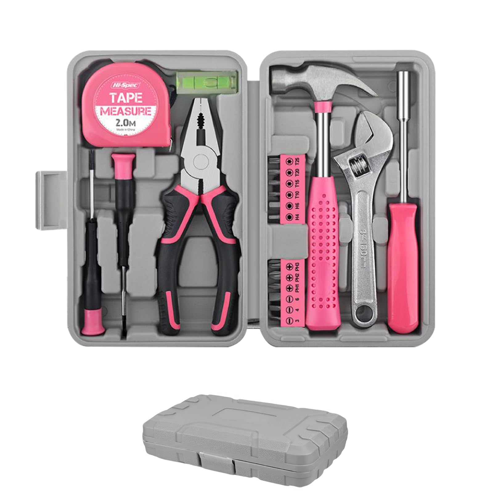 20 PCS Pink Tool Kit for Women Ladies Home Small Tools Kit with Storage Box