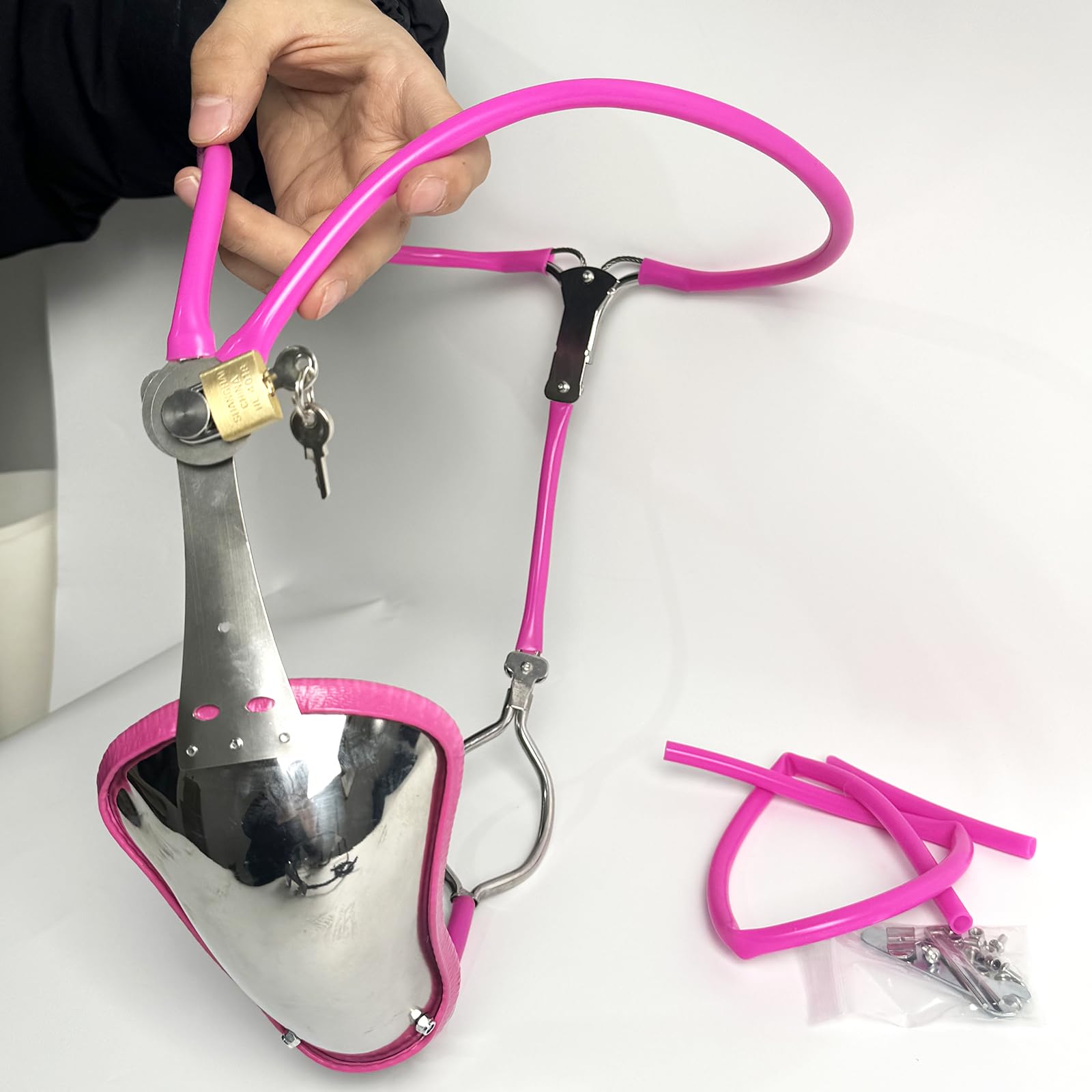 Edelstahl Keuschheitsgürtel Gerät Unsichtbare Einstellbare Pulver 90-120cm