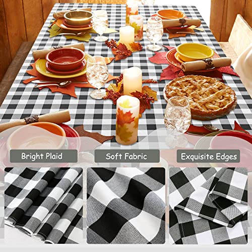 Buffalo Plaid Tablecloth 56X84 Inches Black And White Check Table Cover Christmas Party Table Cloth For Farmhouse Wedding Gathering Table Decorations #TOP1