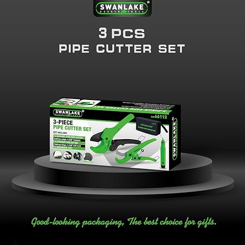 Miniatura 8 de SWANLAKE - Cortador de tubería de PVC, cortador de tubos de PVC de trinquete de 1-58 pulgadas y 1-38 pulgadas para mangueras de PEX, PVC, PPR y
