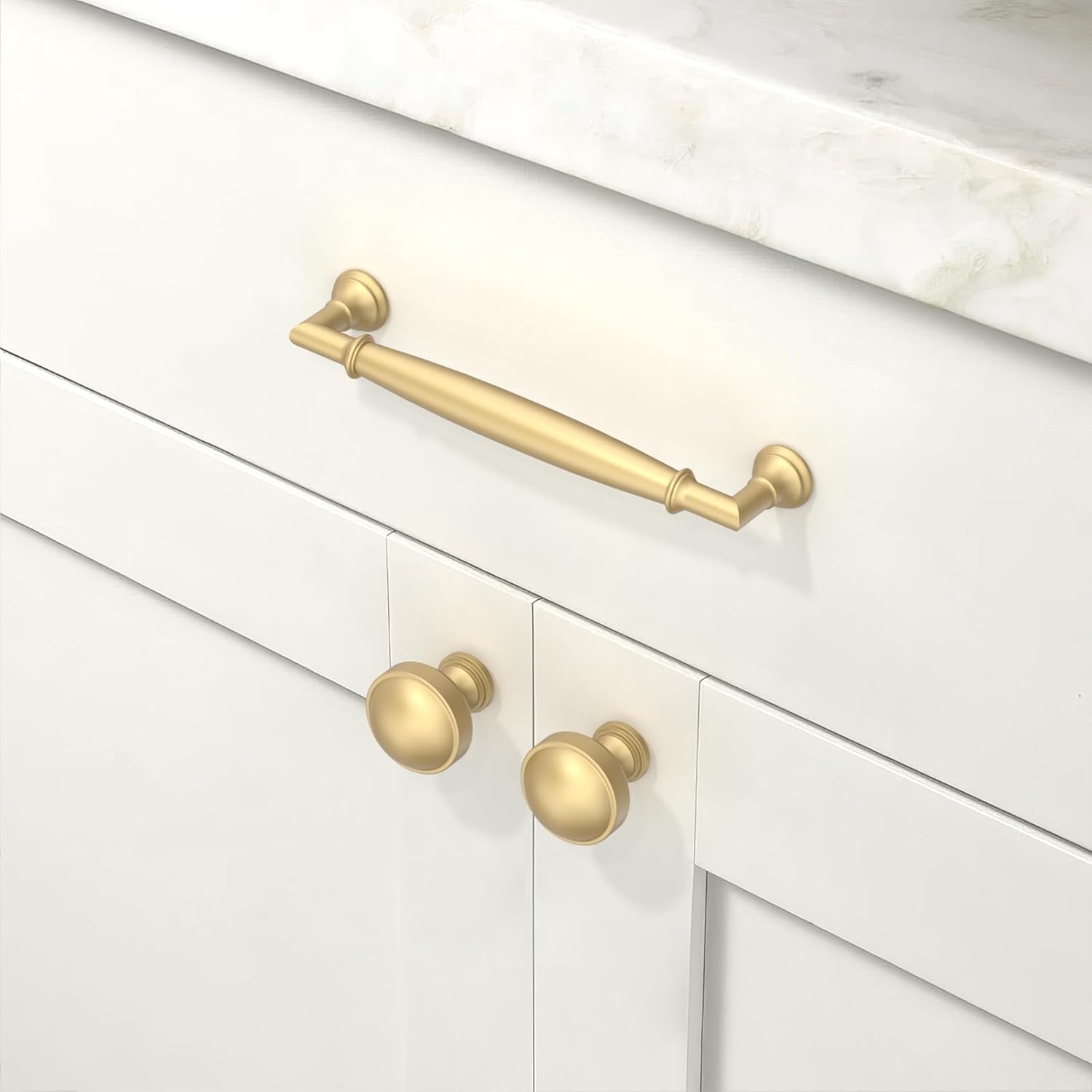 10 Pack Brushed Gold Cabinet Pulls 5 Inch(128mm) Kitchen Cabinet Handles Cabinet Hardware for Drawer Pulls