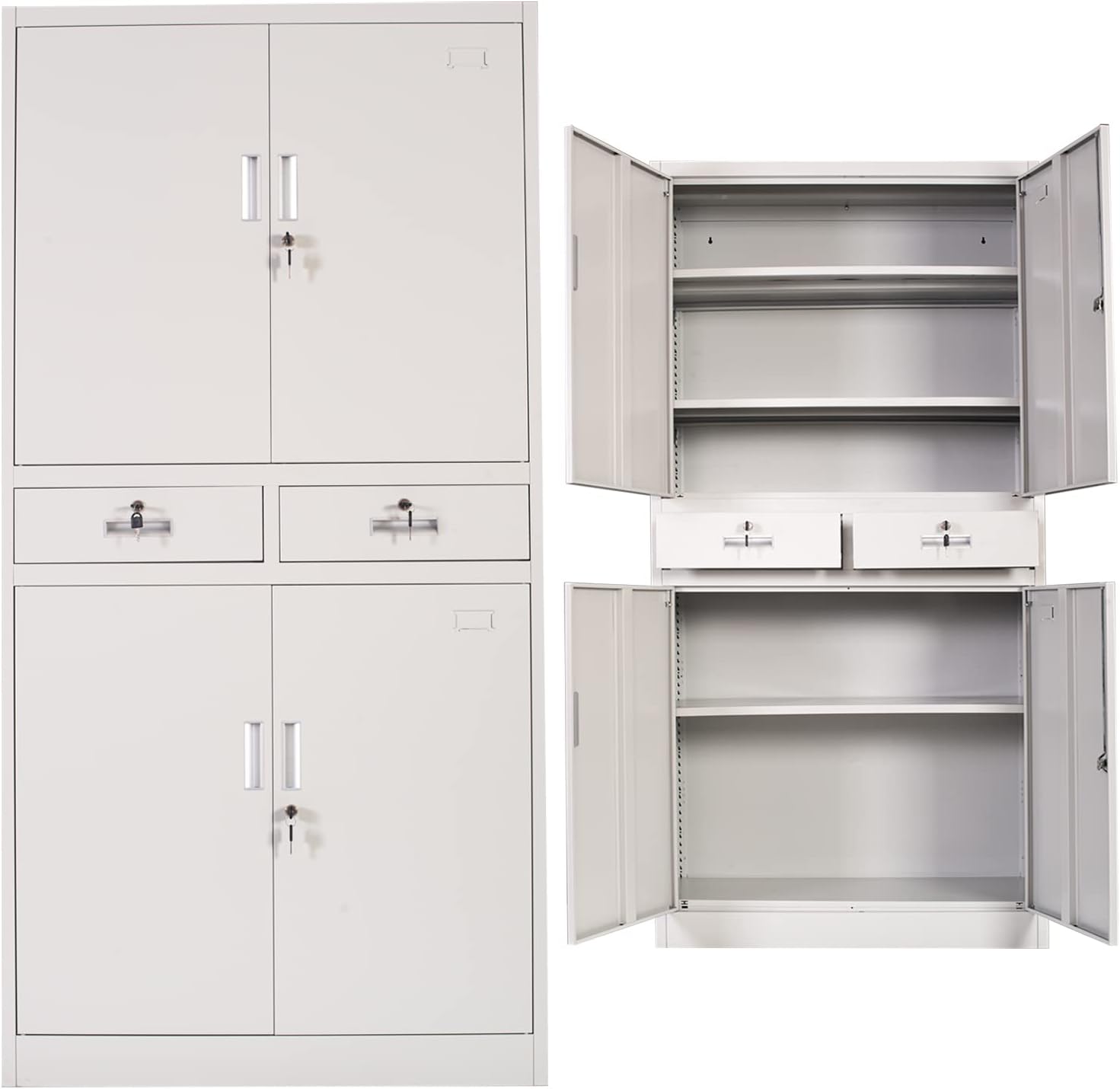 Frideko Filing Lockable 2 Drawers Metal Locker