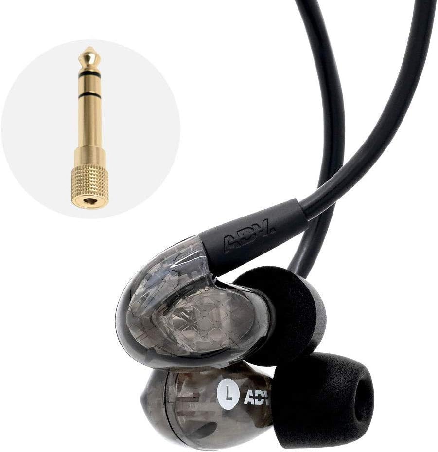 ADV. Model 2 Live Edition / 3.5 mm Jack Phones/Laptops Sweatproof, Running, Workout Gym Wired in-Ear Headphones Without Mic, Black