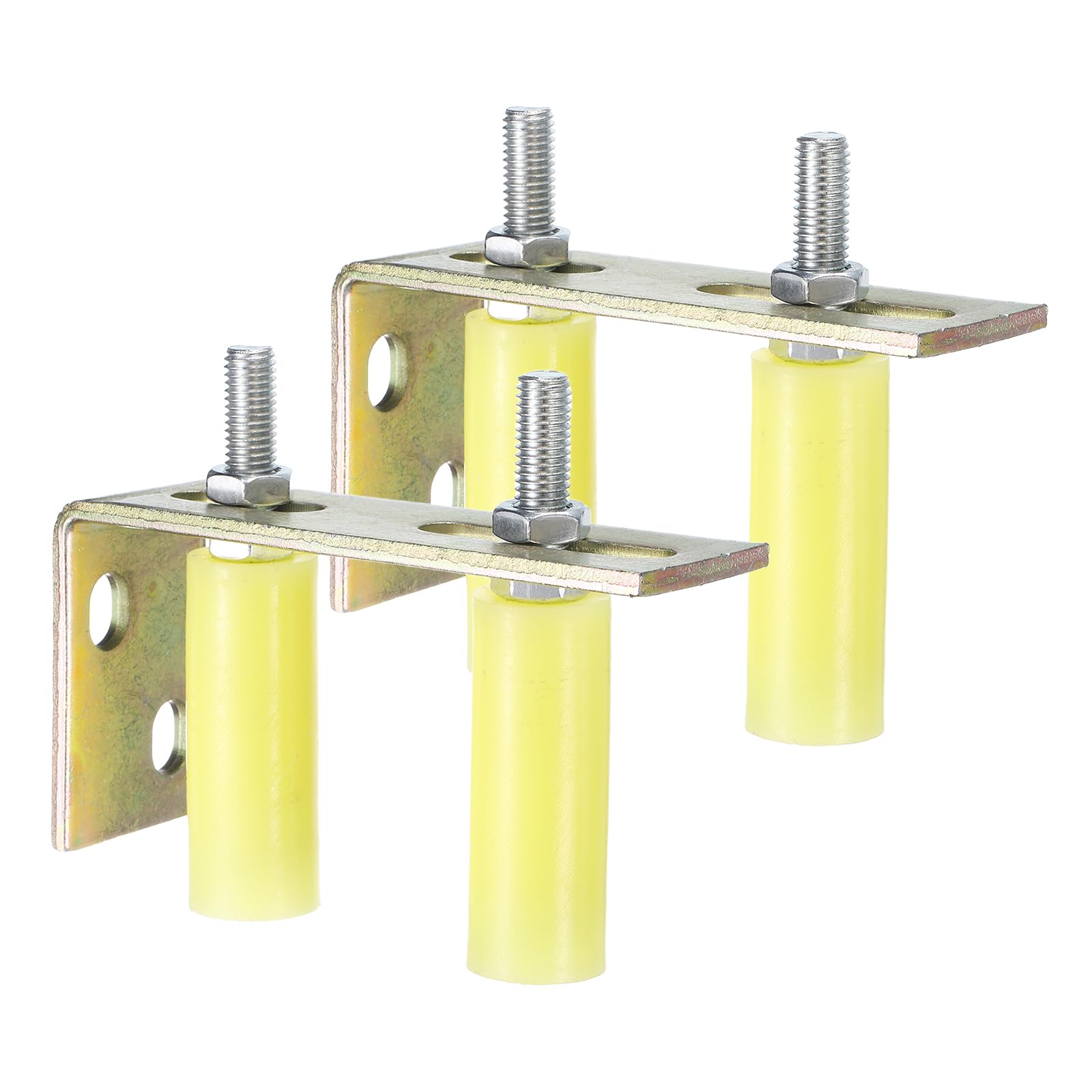 Rouleaux de guidage pour portail coulissant en nylon jaune 7,6 cm avec support en L universel