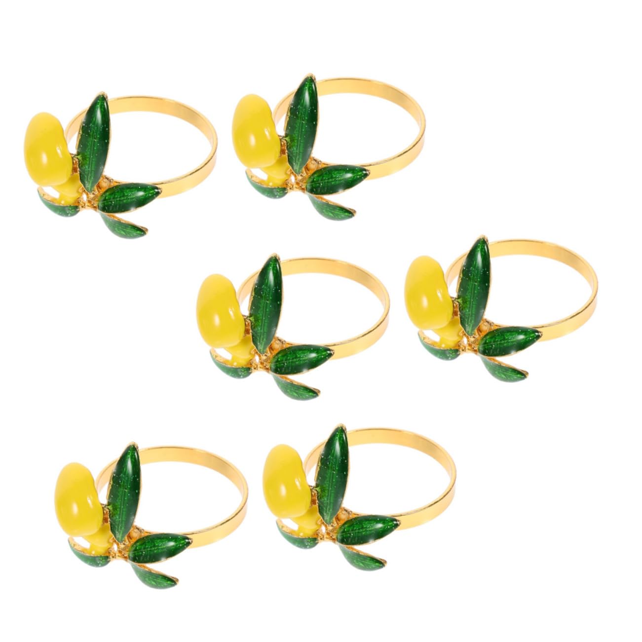 Cabilock 4 Set Portatovaglioli Al Decorazione Casa Home Decoration Festina Ospiti El Party Porta Titolari Portatovaglioli Domestici Portatovagliolo Metallo Yellow 6 Pezzi * 4