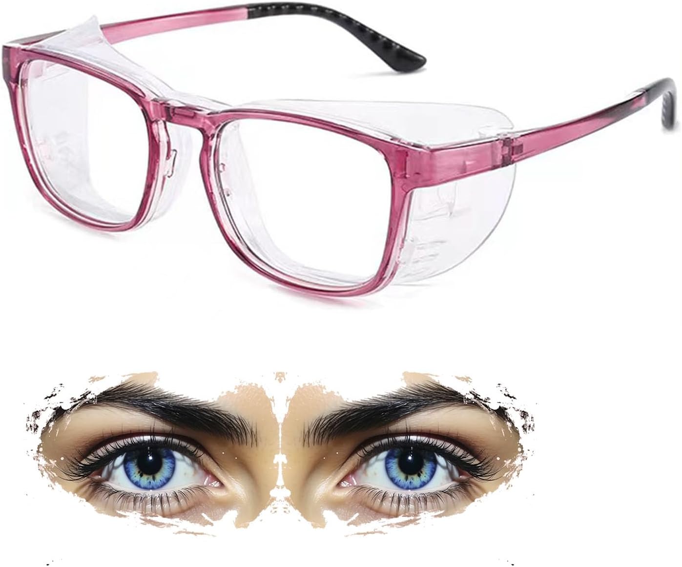 Hydrating Dry Eyes Glasses with Soft Silicone Moisture Chambers and Moisture Circulation Pad for Dry Eyes Symptoms