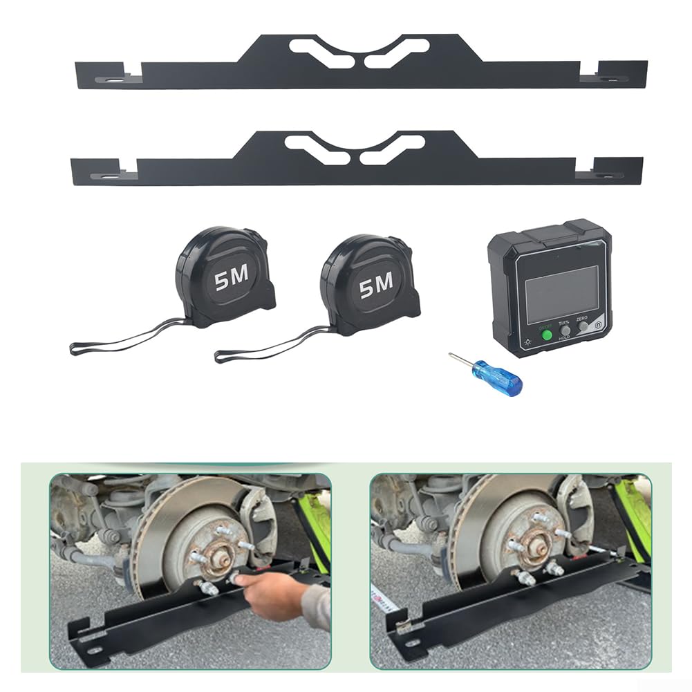 Kit portatile per allineamento ruote con inclinometro digitale per auto, camion, SUV, set di puntali in acciaio inox, 60 x 6 cm