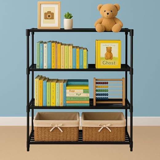 Esie Houzie 4-7 Tier Book Shelf Black