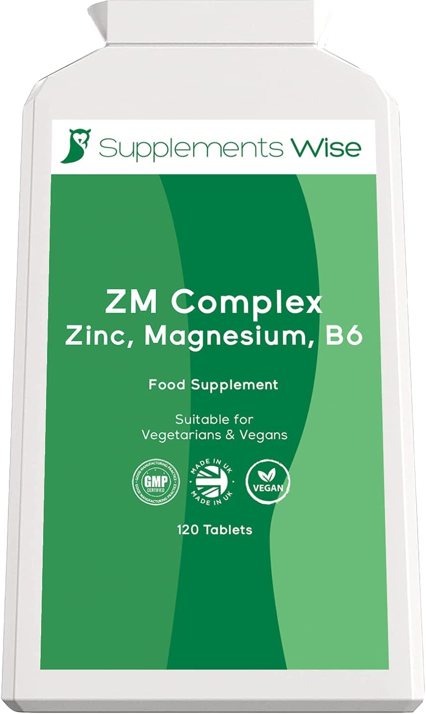 Zinc, Magnesium and Vitamin B6 120 Tablets Muscle Recovery Supplement Aids Calm Sleep