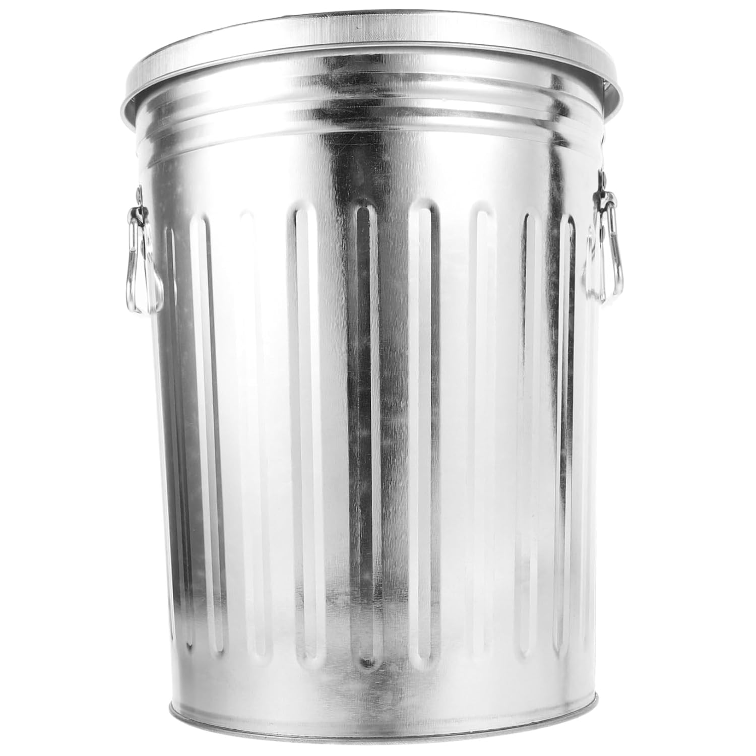 Metal Trash Can Outdoor Compost Bin Style Container Lid for Wastebasket