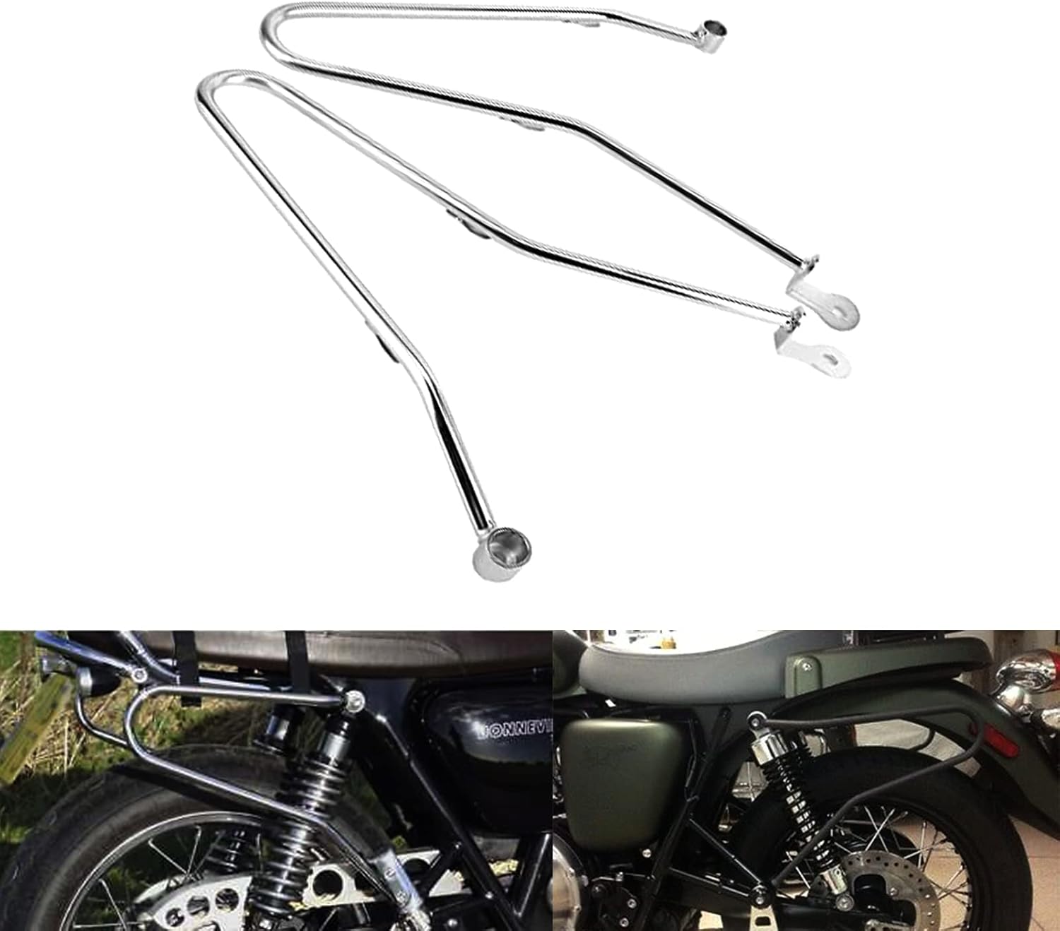 Motorcycle Saddlebags Bars Left & Right Saddlebag Support Bars Mount Brackets Support fit for Triumph Bonneville T100/ SE T100/Thruxton 900(Black)