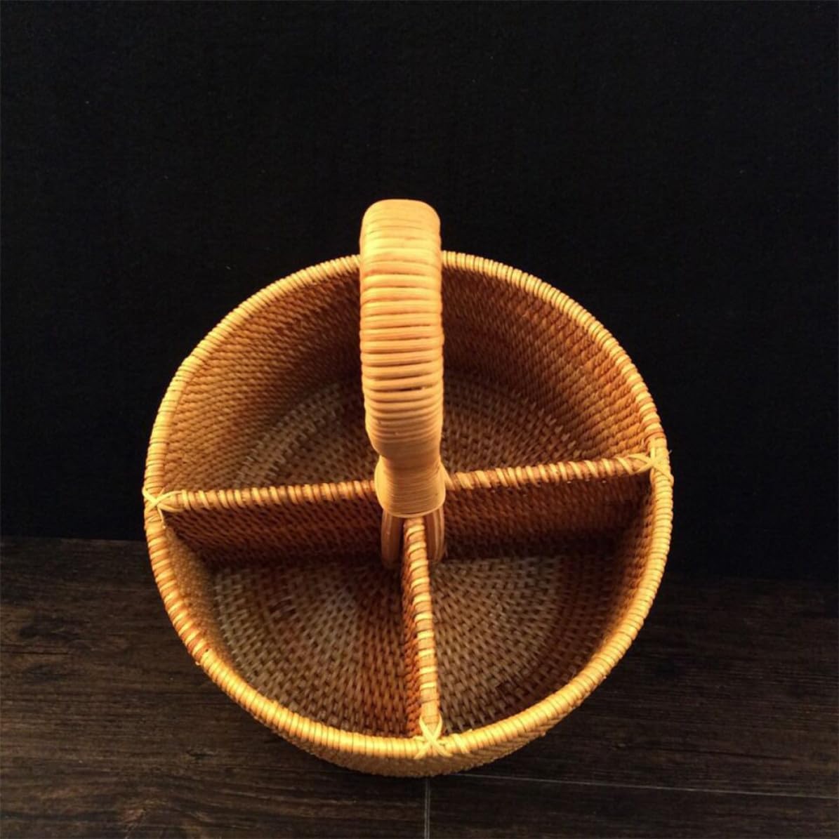 Rattan Woven Desktop Storage Basket for Home and Office Organization image 2
