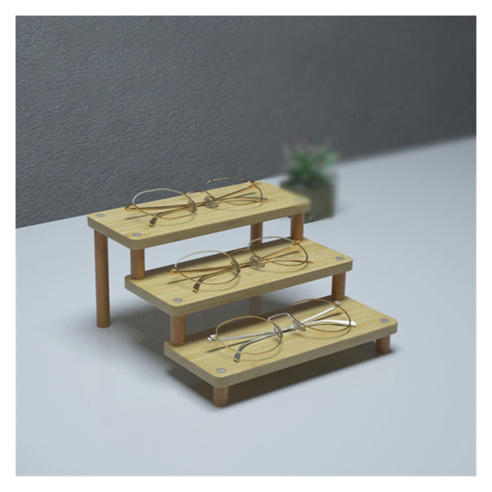 7,5-12,6 Zoll Langer Brillenständer aus Holz, 1 2 3 4 5 Ebenen, Sonnenbrillenrahmen-Organizer, Displayhalter, Brillen-Show-Rack für Shop Home