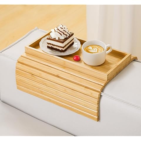 Kssiaz Bamboo Sofa Tray Table Cover