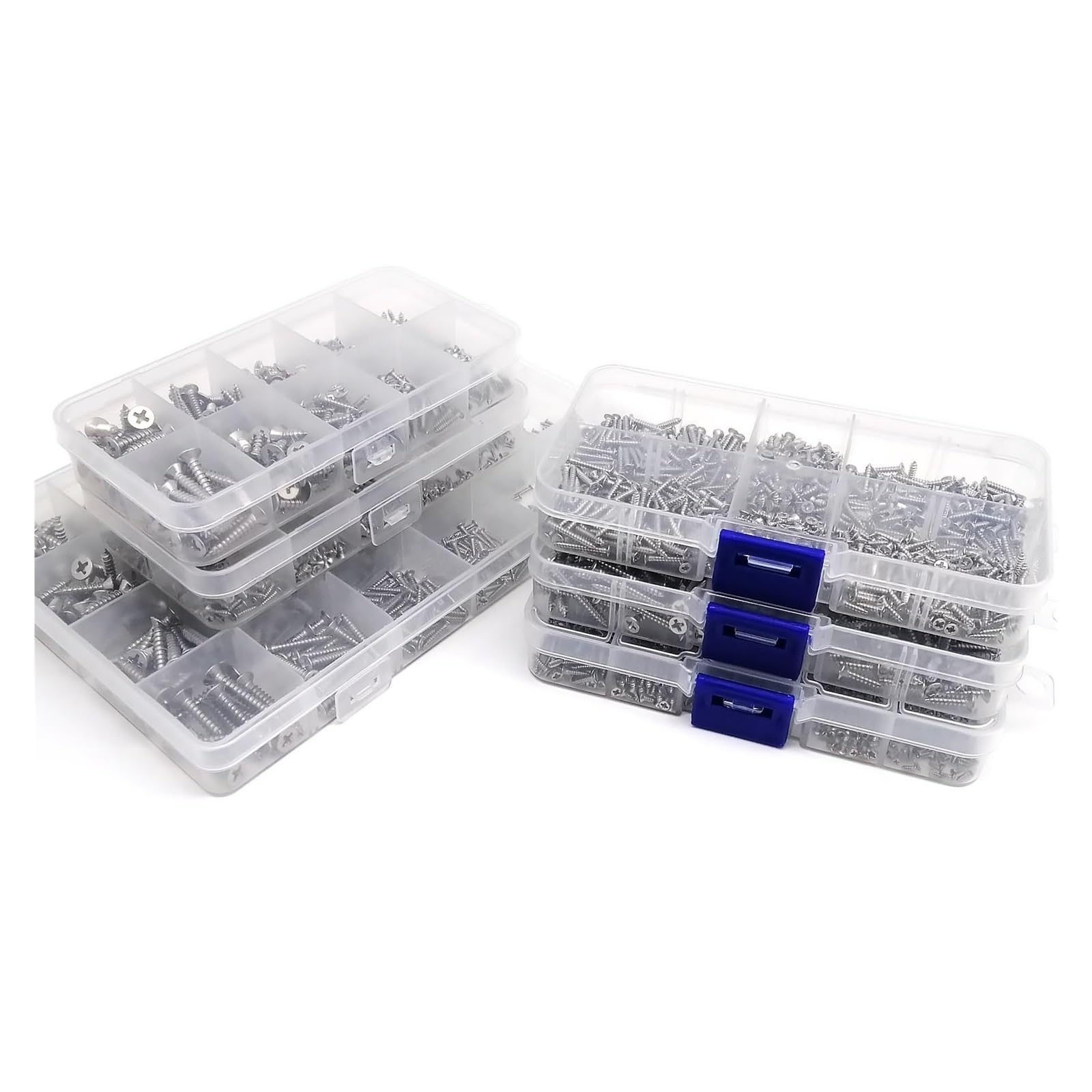 1 caja Mini juego de mezcla de tornillos autorroscantes de cabeza avellanada plana de acero inoxidable 304(M3)