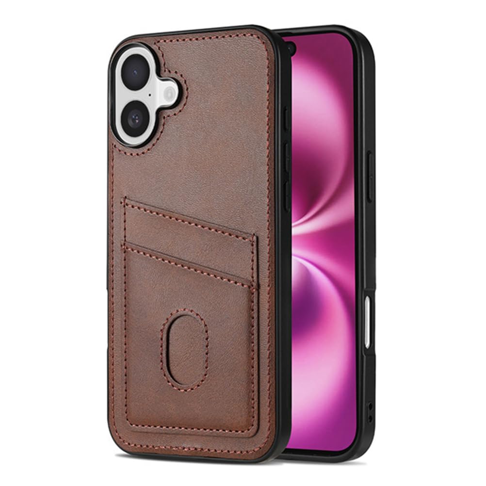 Étui iPhone 17 Pro portefeuille marron pour vos réunions d'affaires