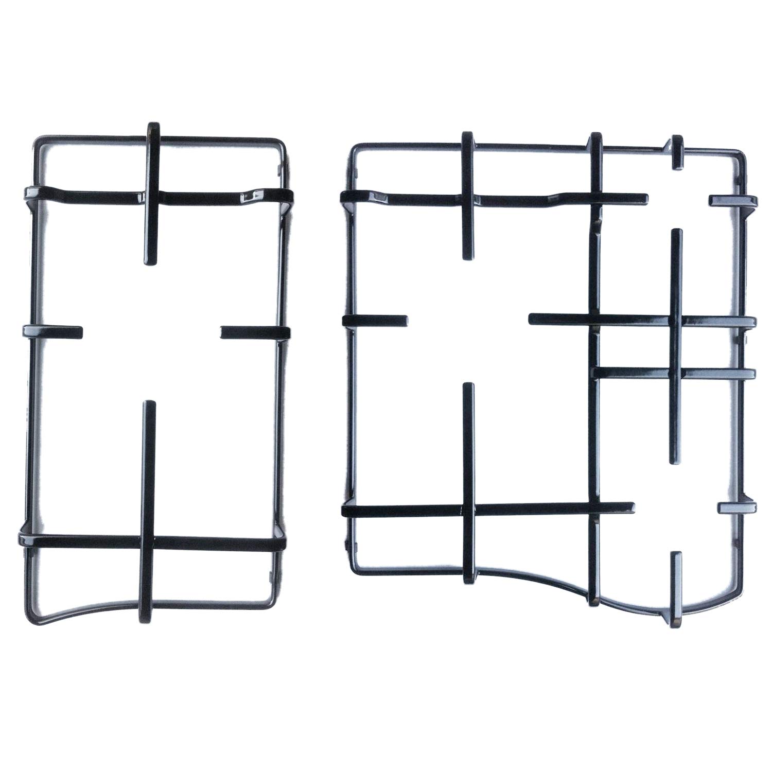 eRicambi, Kit 2 Griglie Per Piano Cottura Hotpoint Ariston Indesit, 4 Fuochi, In Piattina Smaltata Nera, C00303496 + C00303495, Per Modelli PC640T GCL641TX PCN642