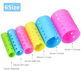 141 Pieces Hair Rollers Set Include 60 Plastic Hair Rollers (Multicolor,6 Size)