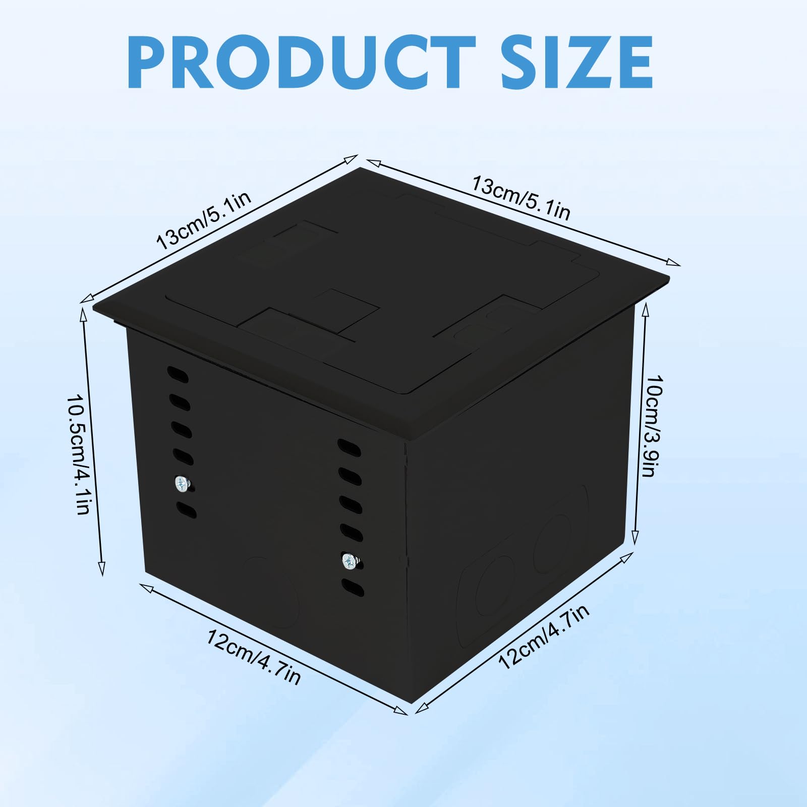 Kit de enchufe oculto plano empotrable para el suelo, panel de enchufe de suelo con 20 A, 2 CA + 2 USB + 1 tipo C + 2 LAN caja de salida de piso de carga empotrada (negro-2 USB + tipo C)