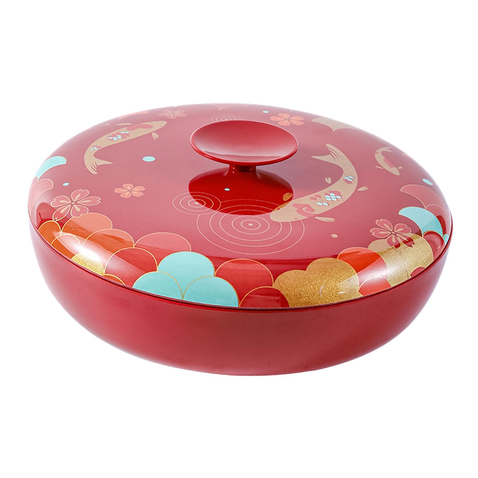 POXZSFX Versatile Appetizer Platter Dessert Holder Dried Fruit Tray Rotating Candy Snacks Tray With Lid Organizer Everyone Chinese New Year Decoration