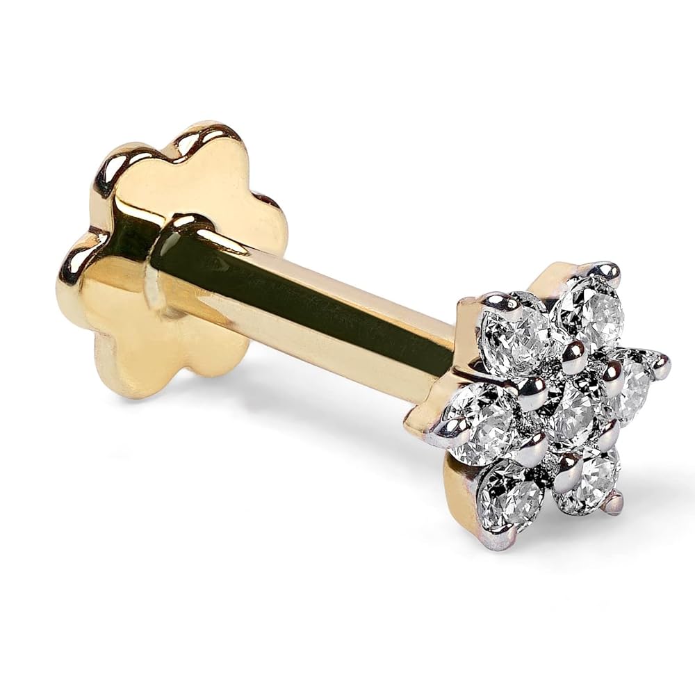 Amazon.co.jp: 天然ダイヤモンド 14K イエローゴールド フラワー Amazon.co.jp: 天然ダイヤモンド 14K イエローゴールド フラワー