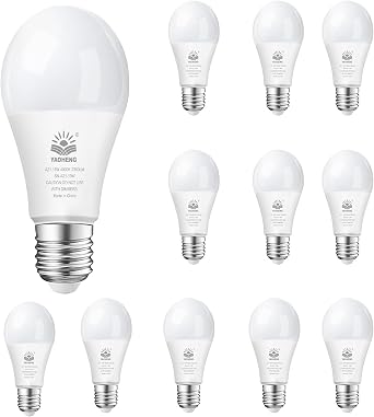 A21 LED Light Bulb, 150 Watt Equivalent LED Bulbs, 19W 4000K Neutral White, 2300 Lumens, Non-Dimmable, E26 Base, Super Bright Light Bulb Indoor, Energy Efficient ETL Listed, 12 Pack