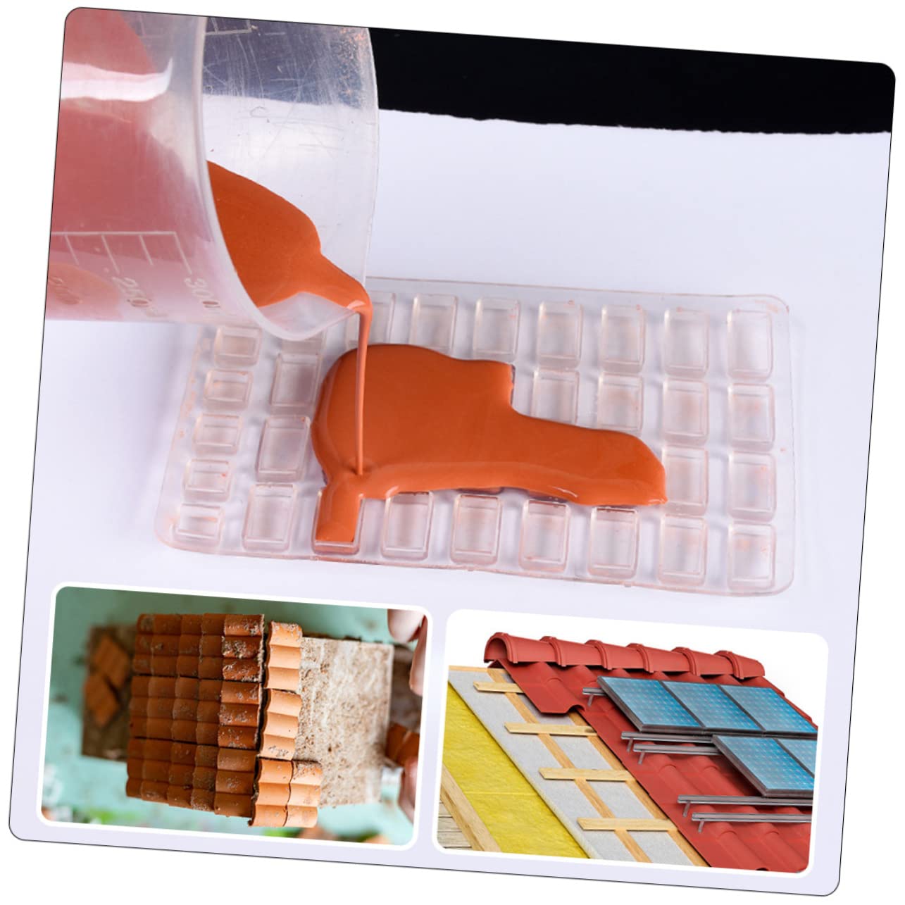 Kit Stampi per Mattoni in Miniatura in Silicone per Tavolo di Sabbia Fai da Te, Accessori per Micropaesaggi e Mini Paesaggi Decorativi, Set Portatile per Hobby Creativi