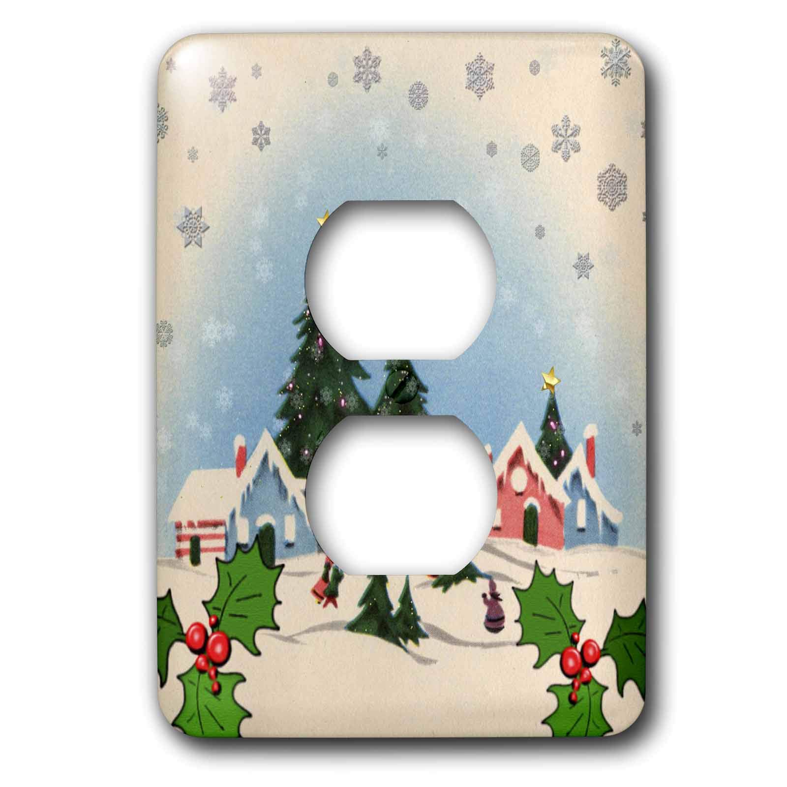 Couper Little Snowy Village 2 prises sublimez vos vieilles prises murales